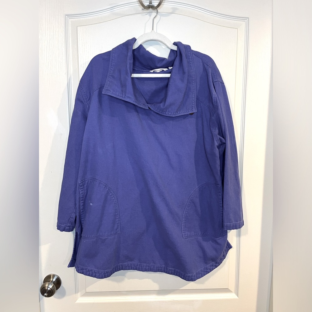 🪷 Soft Surroundings Blue/Purple Heavy Cotton Tunic - Picture 3 of 12